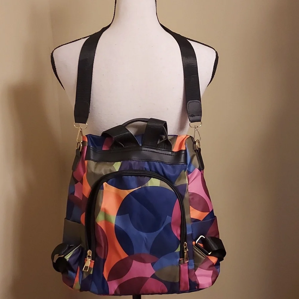 Poaba Colorful Geometric Backpack - Picture 5 of 5